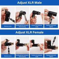 Heavy Duty XLR Male to Female 4 Pack – 90° Adapter