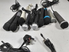 Lot of 10 Used Working Microphones – Various Models & Brands