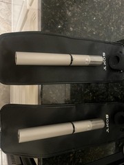 Pair of Sony ECM-22 condenser microphone Vintage Studio Live