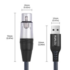 XLR Female to USB Microphone Cable Converter – 10FT Recording Link for PC