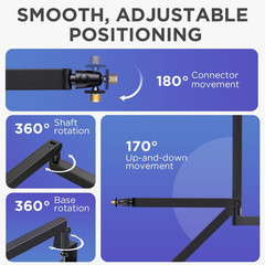 2026 Upgraded Microphone Boom Arm, Magnetic Cable Management Low