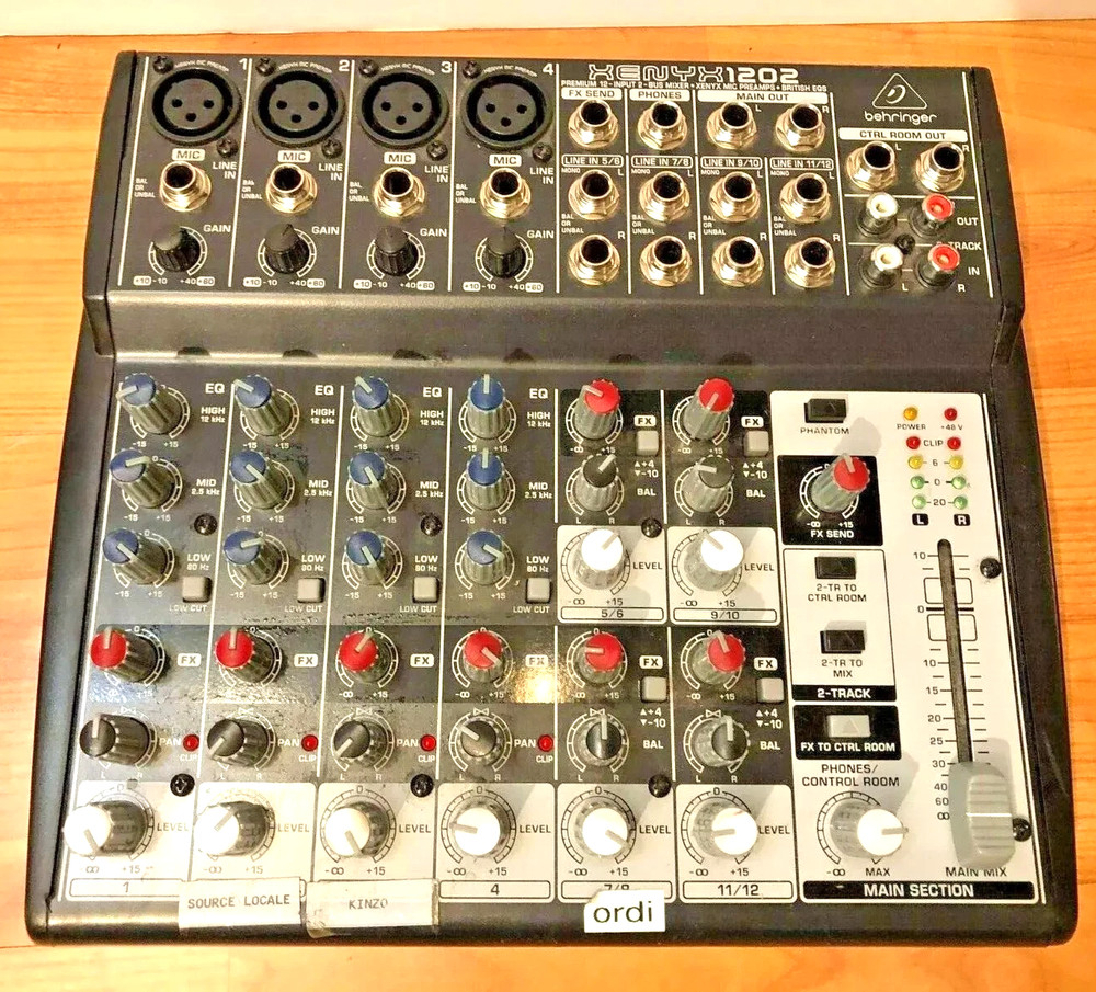 GREAT BEHRINGER XENYX1202 MIXER MIXING CONSOLE 12-INPUT 2/2 MIC PREAMPS PREMIUM