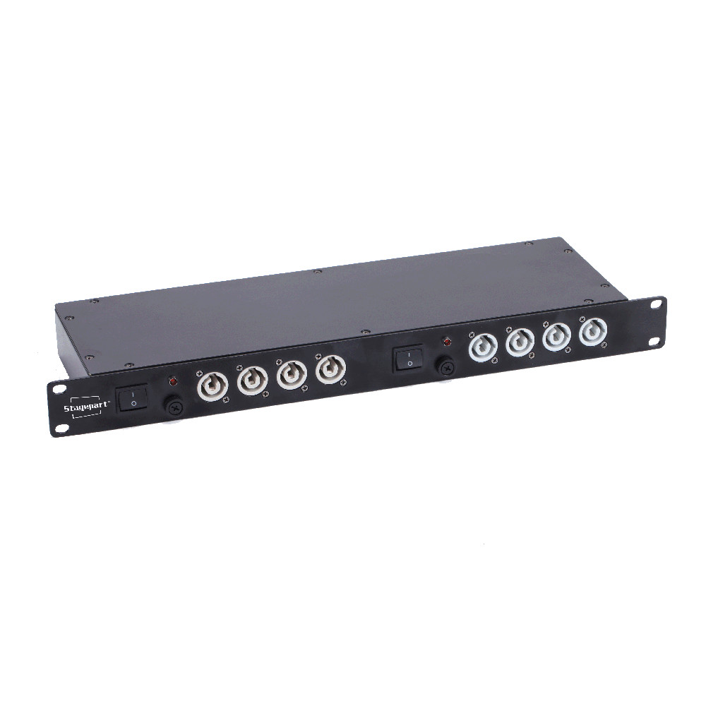 Portable Power Distro Units Powercon 1U Rack Mount Electrical Power Distribution