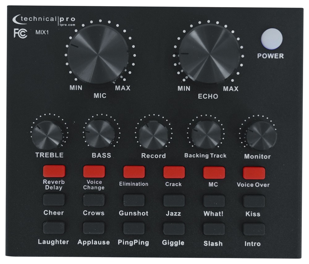Technical Pro MIX1 Rechargeable Podcast Podcasting Recording USB/Bluetooth MIxer