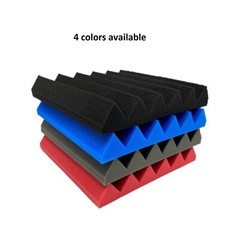 4 Pack Wedge Premium Acoustic Soundproofing Studio Foam Tiles 12″ x 12″ x 2″