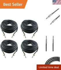 4 Pack 25 Feet Professional Speaker Cables, 12 Gauge AWG 2-Conductor 1/4 Male…