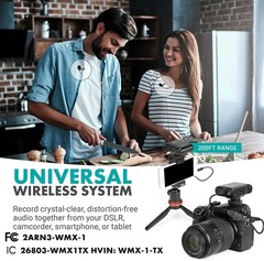 Crystal-Clear Wireless Lavalier Mic System for DSLR & Smartphones – WMX-1-DUO