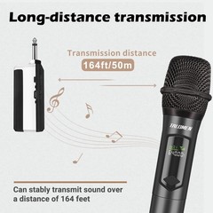 talomen Wireless Microphone,Professional Dual Handheld standard, Gray