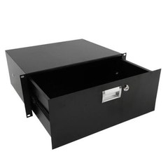 4U Professional Rack Case 19″ Steel Plate DJ Drawer Equipment Cabinet with Key