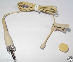 Beige mini LAVALIER CLIP ON OMNI-DIRECTIONAL MICROPHONE FOR Sennheiser G1 G2 G3