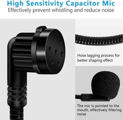 2Pcs Microphone Headset Mic, Flexible Wired Boom for Voice Amplifier, 3.5mm C…