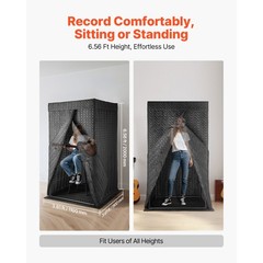 6.56 ft Portable Vocal Booth Recording Sound Booth Studio for Echo-Free Vocals