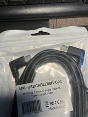 mxl usbcable06R-C2C, USB C Monitor Cable Right Angle 5FT, 8K@30Hz 5K/4K@60Hz Dis