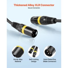 Uimoso 100 ft XLR Cable 2-Pack Balanced 3-Pin Male to Female Microphone Cord