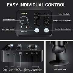 Microphone Equipment Bundle with Audio Interface, Immersive 3D Stereo Audio