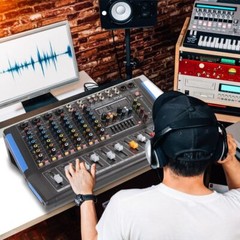 PYLE 8-Channel Bluetooth Studio Audio Mixer – DJ Sound Controller Interface w/