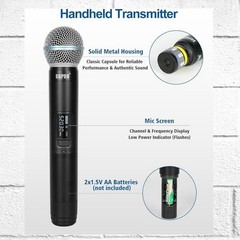 NWT! SGPRO 4-Channel Wireless Microphones w/250ft Range | Metal Mics & Receiver