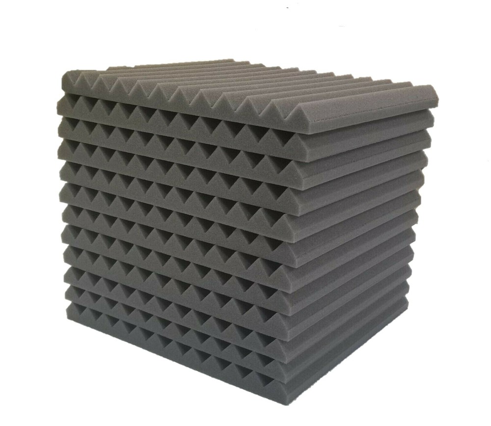 20 pk 12x12x1″ Wedge Acoustic Foam Soundproof Wall Record Studio Panel Tile Gray