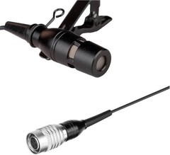 Black Lavalier Microphone For Audio Technica Wireless System With Hirose 4 Pin