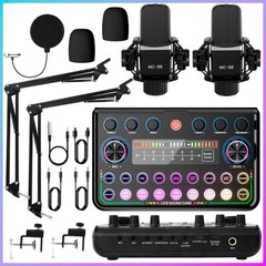 Music Mixer Condencer Mic Podcast Equipment Bundle Home Studio Recording Kit