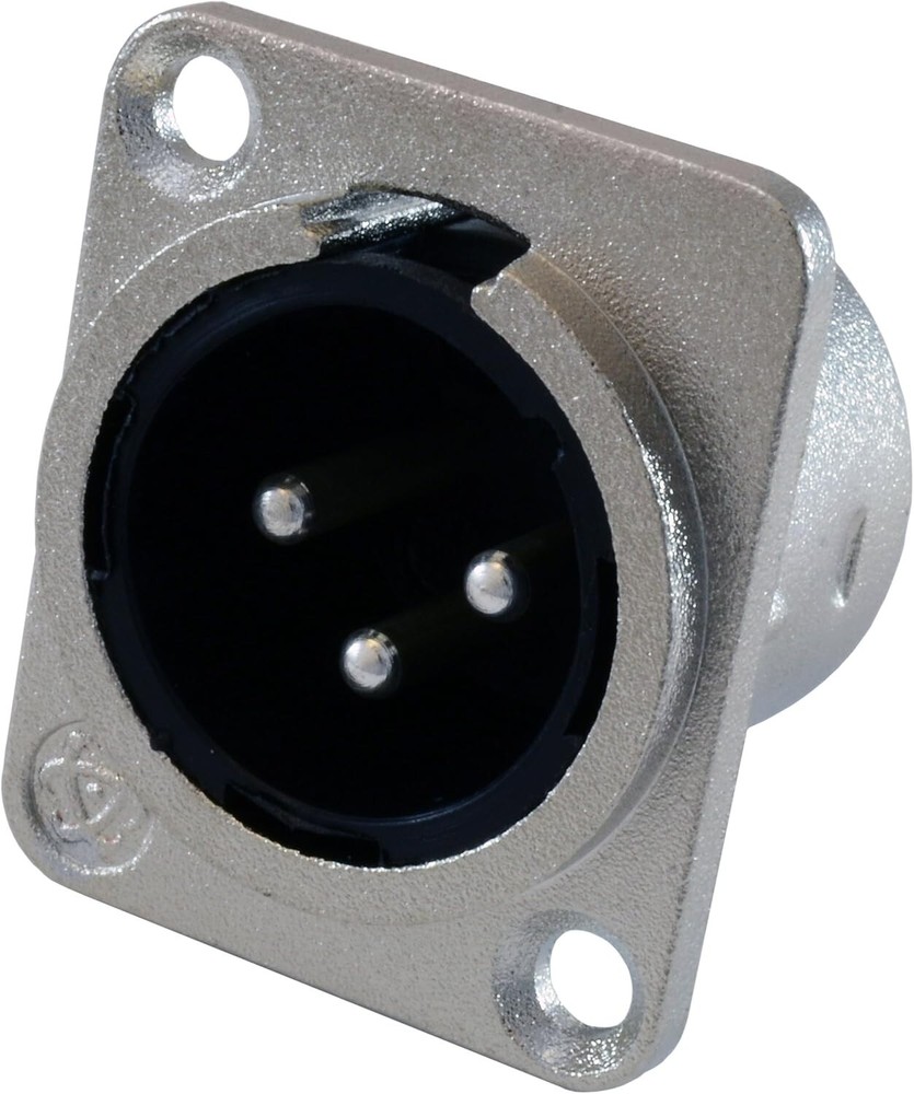 GLS Audio XLR Male Jack 3 Pin – Panel Mount Jacks D Series Size XLR-M – 17 Pack