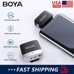 BOYA BY-M1V Wireless Lapel Microphone USB Type C / Lightning / 3.5mm Audio Jack