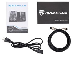 Pair Rockville APM6W 6.5″ 350W Powered Studio Monitors+Stands+Pads+Headphones