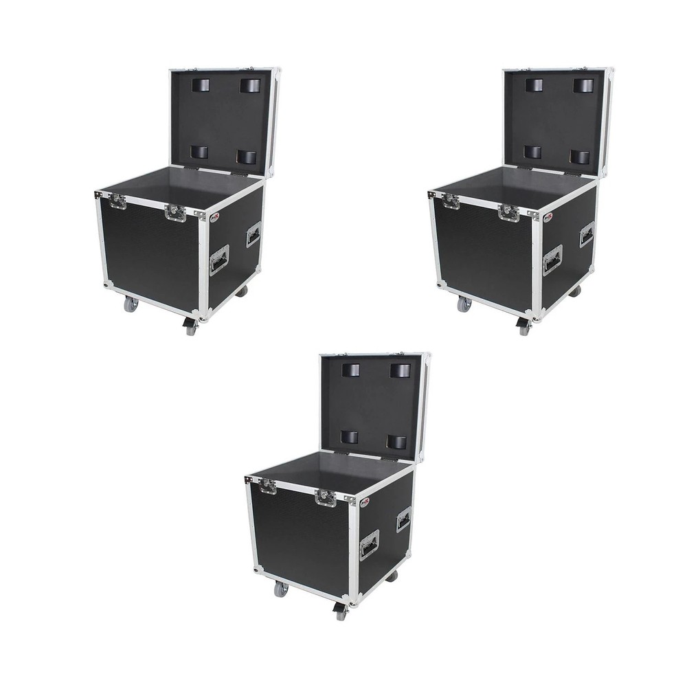 3 Prox Utility Multipurpose Half Trunk ATA Road Case w/ Rubber Lined