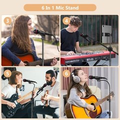 Mic Stand6 In 1 Microphone Stand Floor Boom Mic Stand Support Boom Gooseneck …