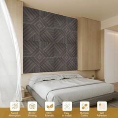 6 PACK Acoustic Panels for Wall & Ceiling 2’x2’x0.4″, Self-Adhesive 3D UV Print