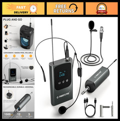 Wireless Microphone System with Mini Receiver & Bodypack Transmitter, 15 Channel