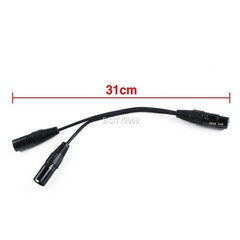 3-Pin XLR Female Jack to Dual 2 Male Plug Y Splitter Mic DJ Cable Adaptor 16 AWG