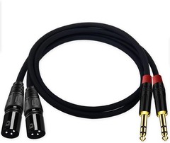 (2PACK/2FT) XLR to 1/4 TRS Stereo Adapter,XLR Male to 1/4 Inch (6.35…