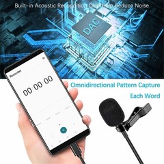 High Sensitivity Type C Lavalier Mic Microphone for Interviews Online Chatting
