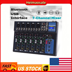 7-Channel Bluetooth Portable Audio Mixer USB DJ Sound Mixing Console Board