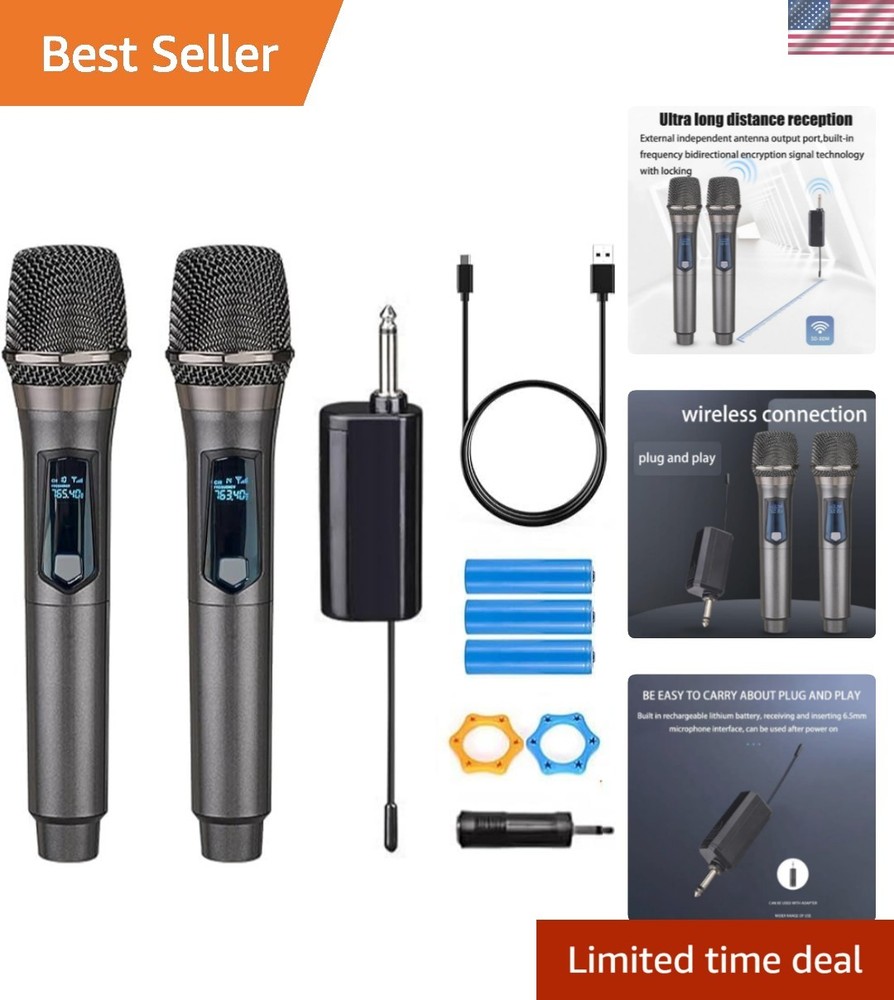 Wireless Microphone, Rechargeable Fixed Frequency Wireless Dual Microphone,Ha…