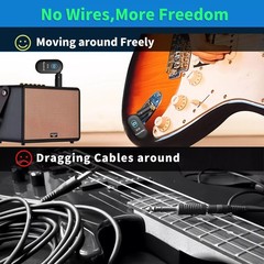 5V 2.4GHz Guitar Wireless System for Electric Guitar Bass Violin Rechargeable