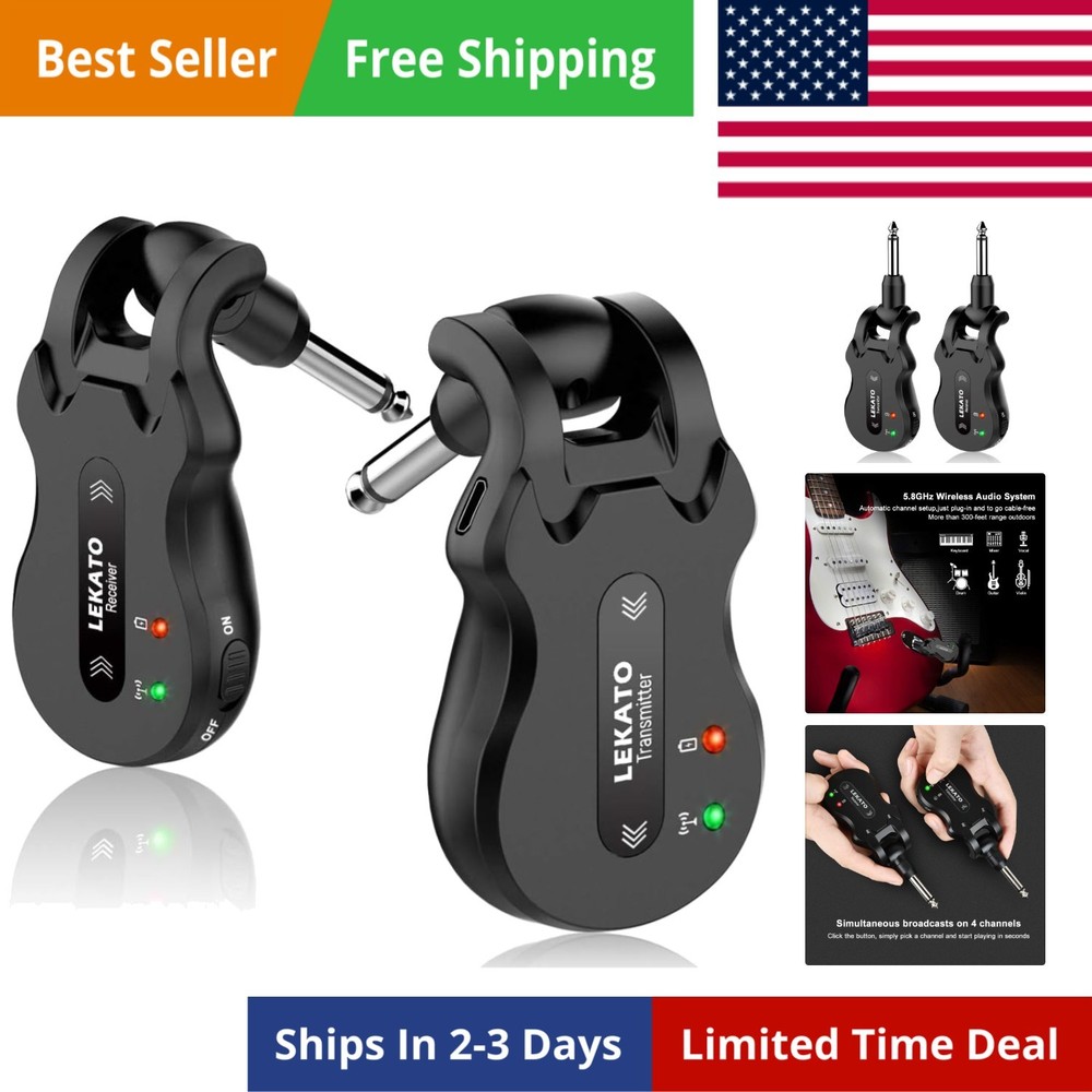 Wireless Guitar System 5.8 Wireless Guitar Transmitter Receiver Rechargeable …