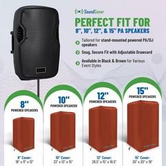 12-Inch PA/DJ Speaker Cover – Brown 420D Polyester with Silver UV50 Coating –…