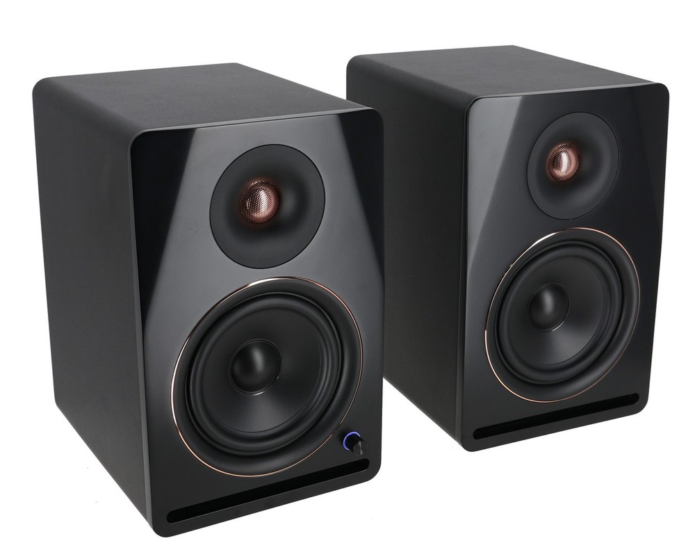 Pair Rockville APM8B v2 8″ Active Powered Studio Monitor Speakers USB+Bluetooth