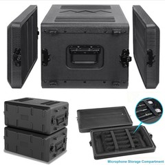 6U Rack Case Shallow 17″ Depth, 19″ Rackmount Flight Case for Amplifier, Audio