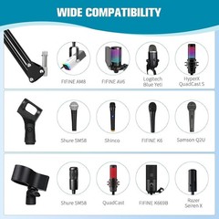 Microphone Stand with Weighted Base, Mic Floor Stand Boom Arm with Mic Access…