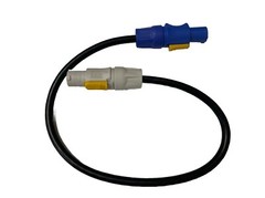 16AWG Stage Lighting Fixture PowerCon Power BLUE to GRAY 300v 2FT Cable