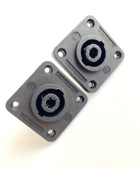 2 Pcs NL4MP Female 4 Pin SpeakON Connectors Square Configuration 40x40mm Panel