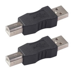 2x USB Type A Male to USB Type B Male Connector Printer