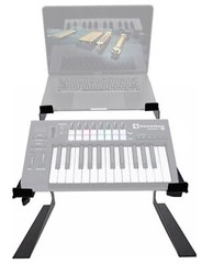Rockville Dual Shelf Laptop+Controller Stand for Novation LAUNCHKEY 25 Keyboard