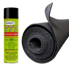 POLYMAT 3′ x4′ +1 777 GLUE Charcoal 3 FEET X48″ Speaker Box Carpet Fabric
