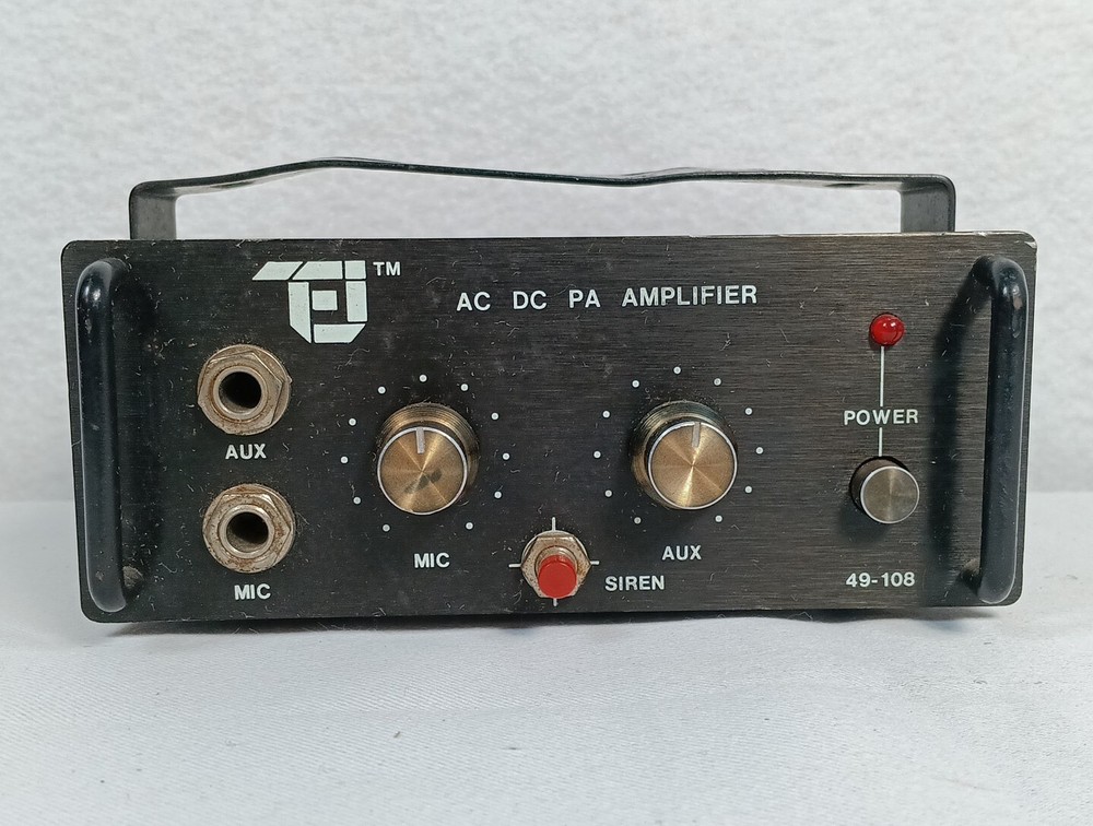 Amplifier Public Address TEI 49-108 AC/DC 50 Watts AC 117V, DC12V, With Bracket.