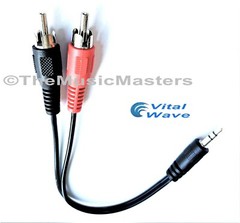 6 inch 3.5MM (1/8″) Stereo Male to Dual RCA Plugs Premium Audio Cable Wire VWLTW