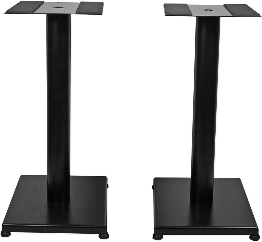 Pair Rockville RS21B V2 21 Inch Black Steel Bookshelf Speaker Stands
